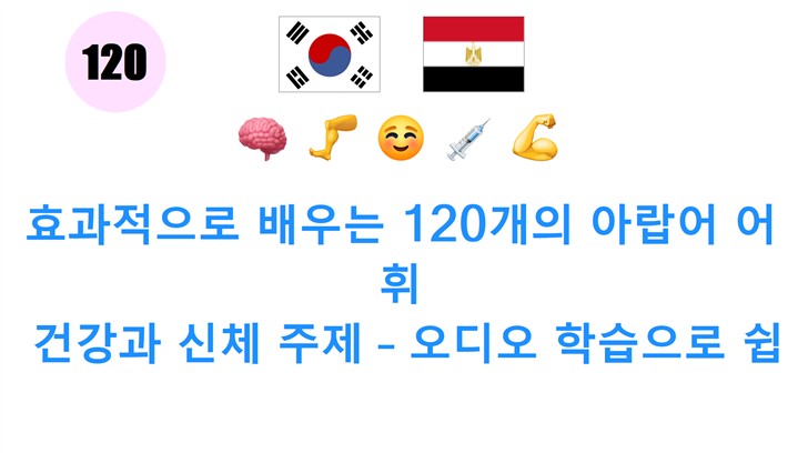 효과적으로 배우는 120개의 아랍어 어휘: 건강과 신체 주제 – 오디오 학습으로 쉽게 마스터하세요!